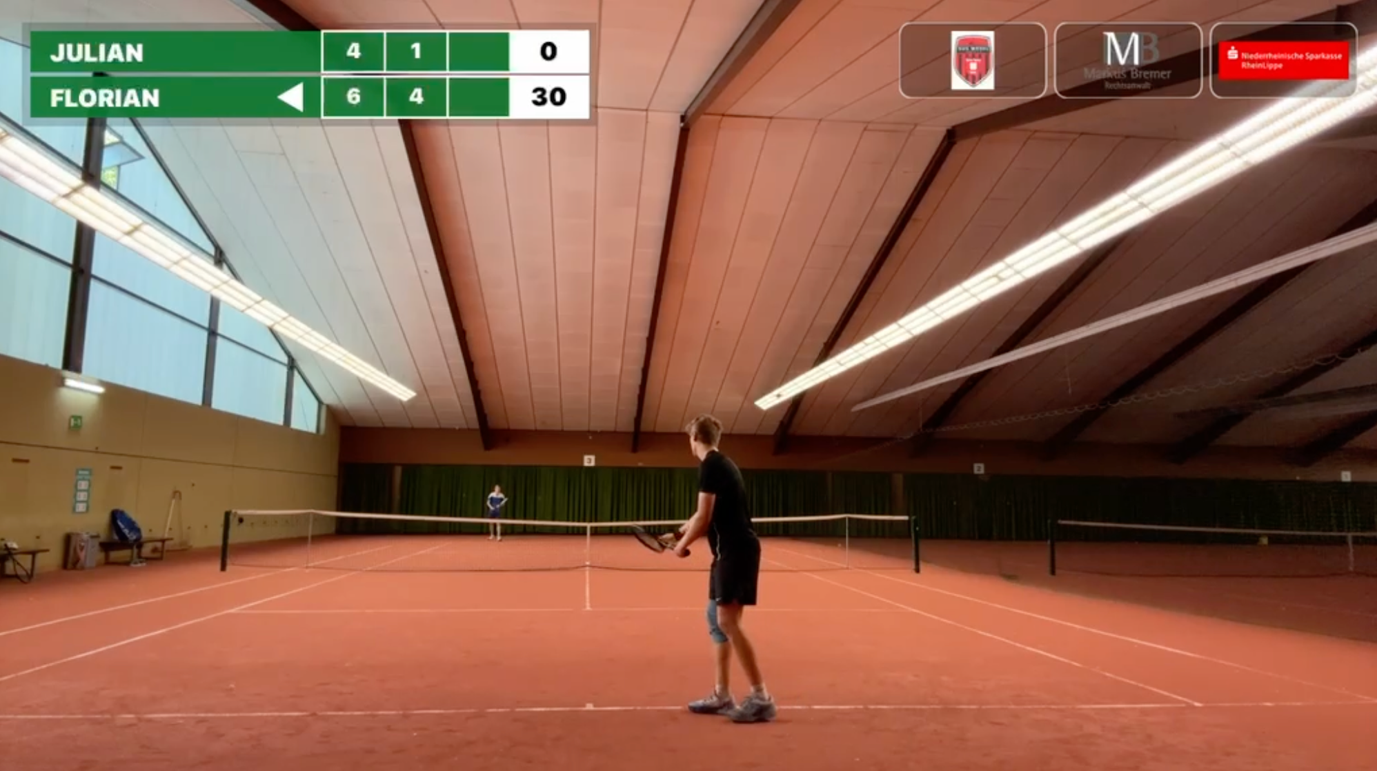 Original SMASH livestream with visible tennis match, live score and sponsor logos